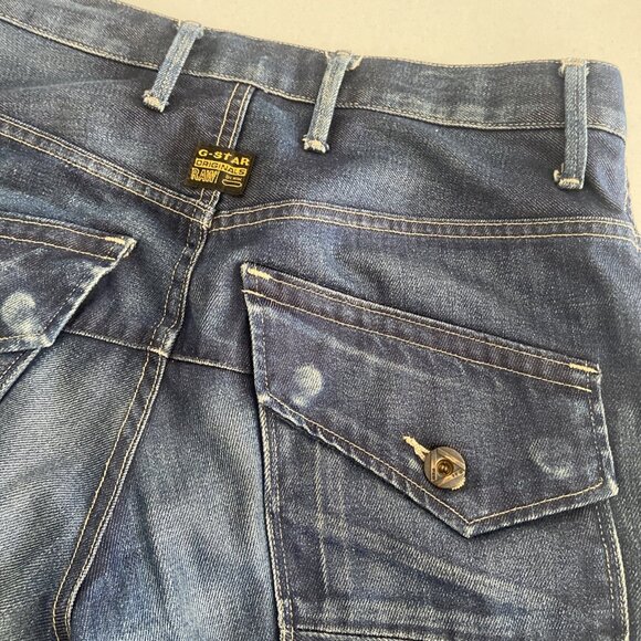 Men G-Star Jeans Skiff 5630 3D Tapered Blue Cotton Men 29X30 Hem - Picture 5 of 8
